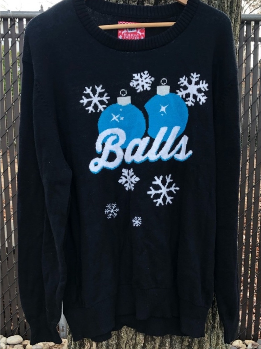 Hybrid Mens XXL Christmas Sweater Balls Ugly Holiday